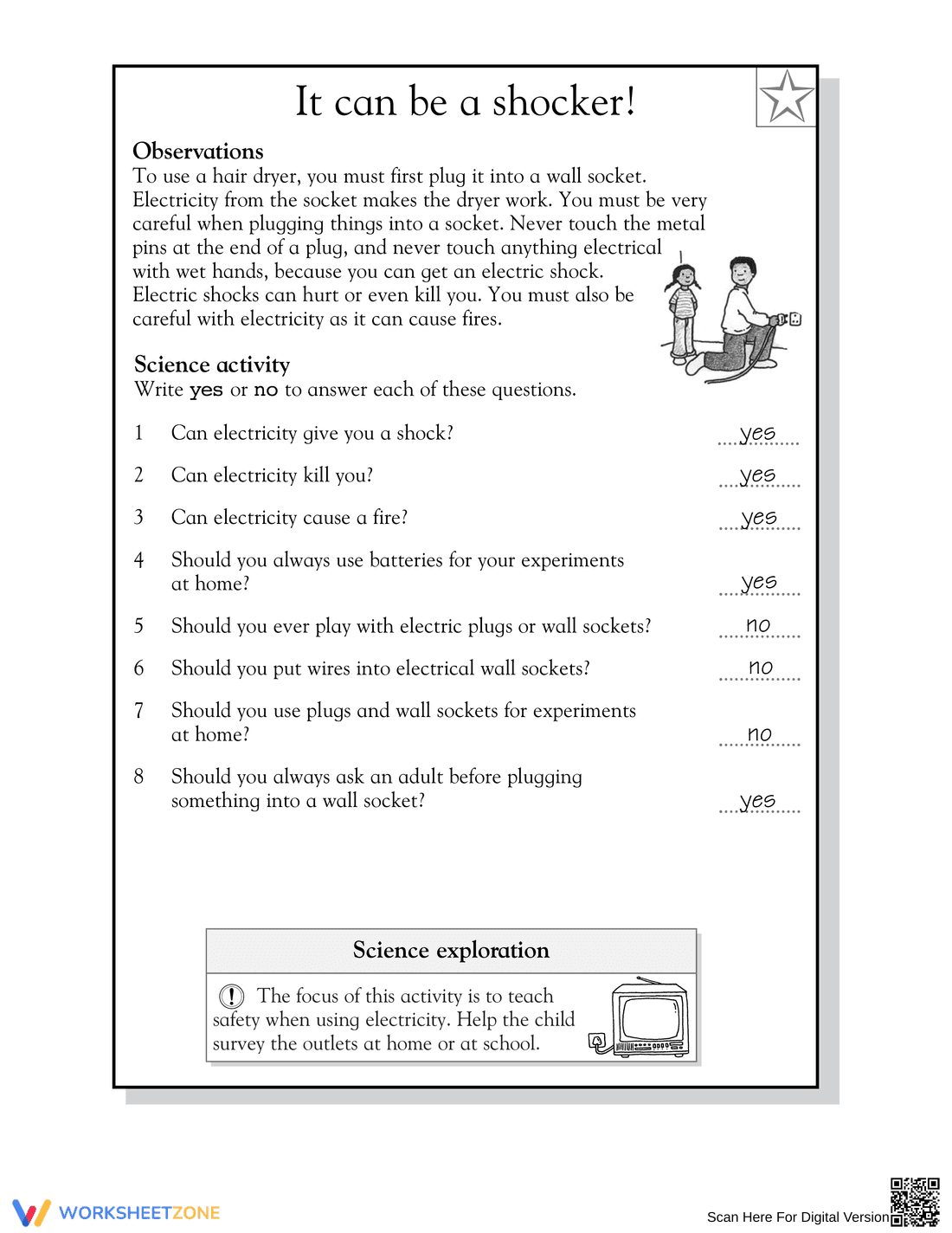 Electricity Safety Worksheet | Grade 1 Essential Printable - Page 2