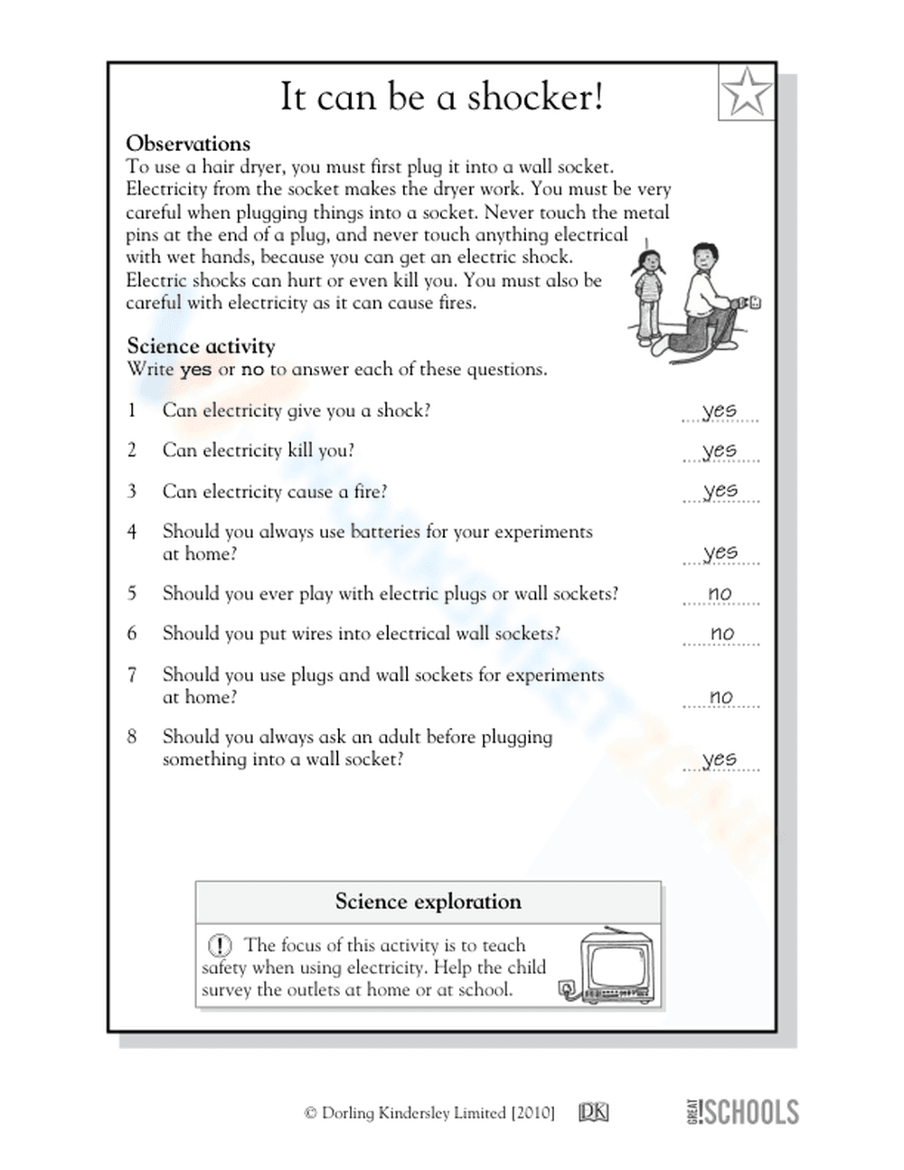 Electricity Safety Worksheet | Grade 1 Essential Printable - Page 2