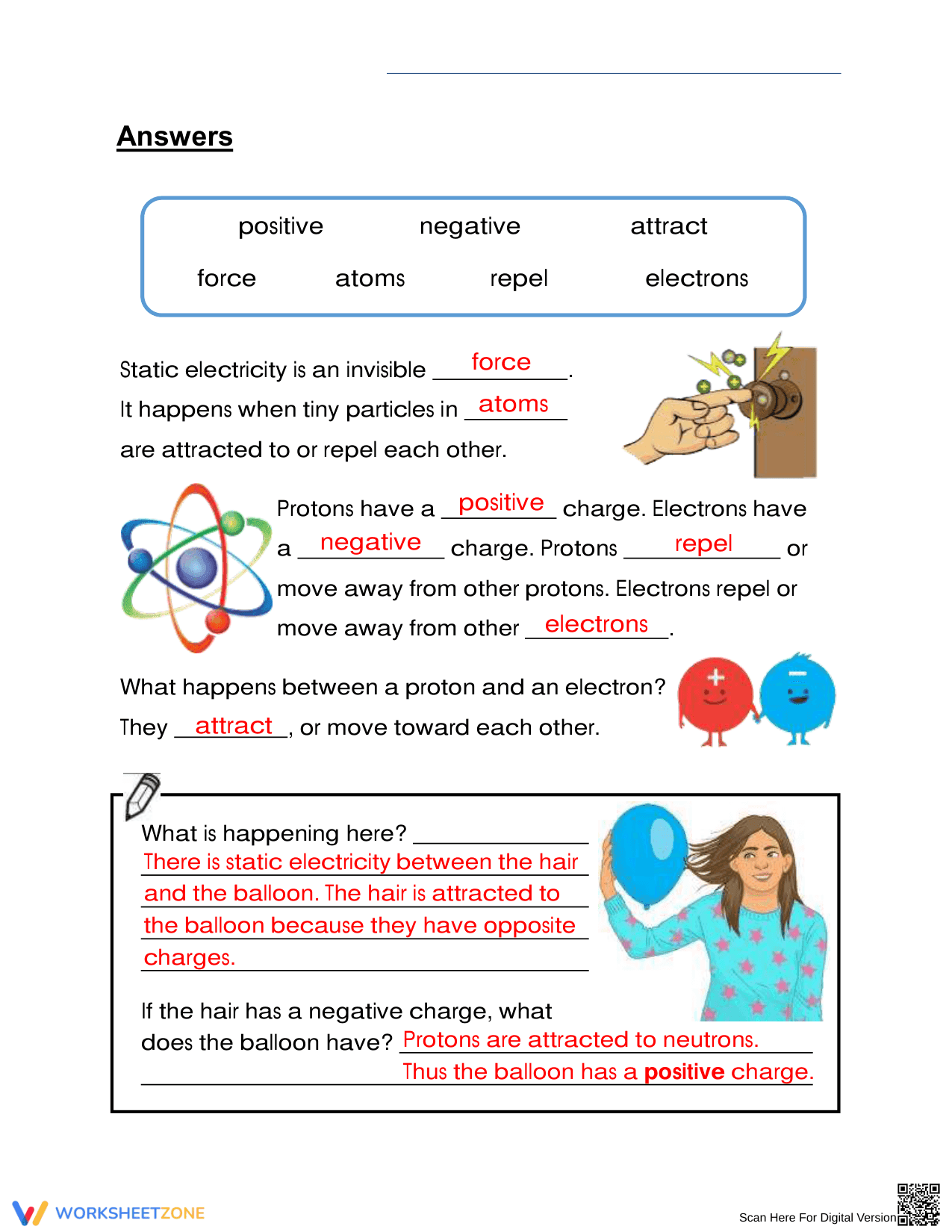 Static Electricity Worksheet | Grade 3 Science - Page 2