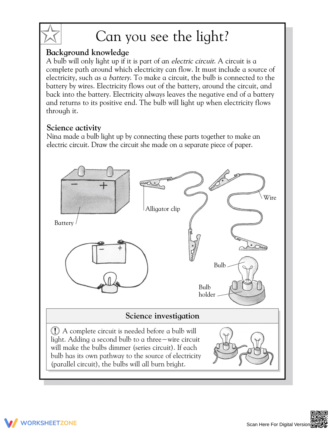 Essential Grade 4 Circuit Worksheet | Printable Science - Page 2