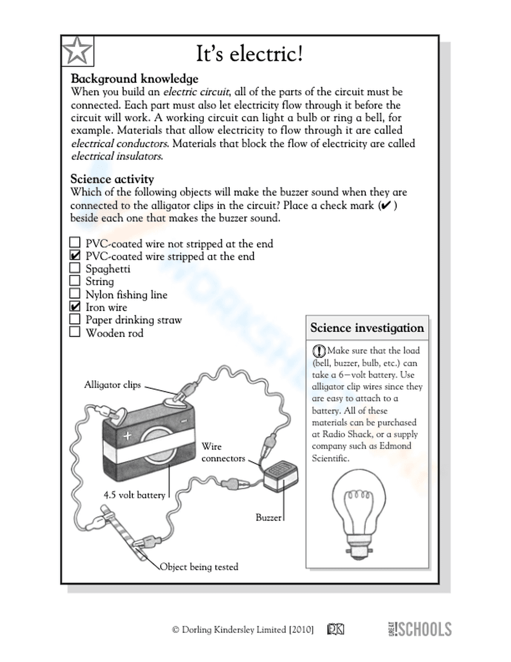 Essential Electric Circuits Worksheet | Grade 3 Science - Page 2