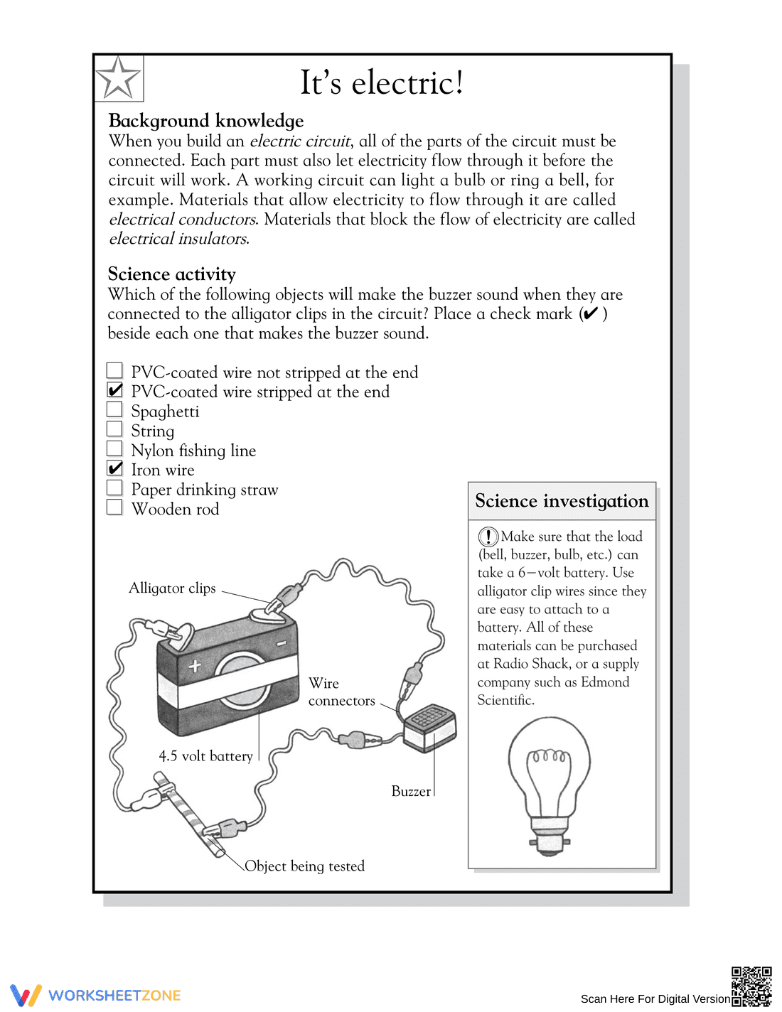 Essential Electric Circuits Worksheet | Grade 3 Science - Page 2
