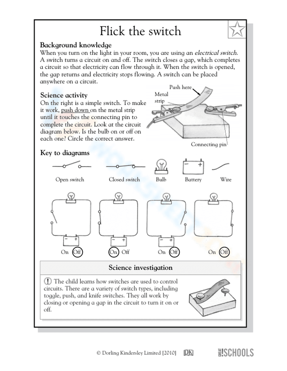 Essential Grade 4 Electrical Circuits & Switches Worksheet - Page 2