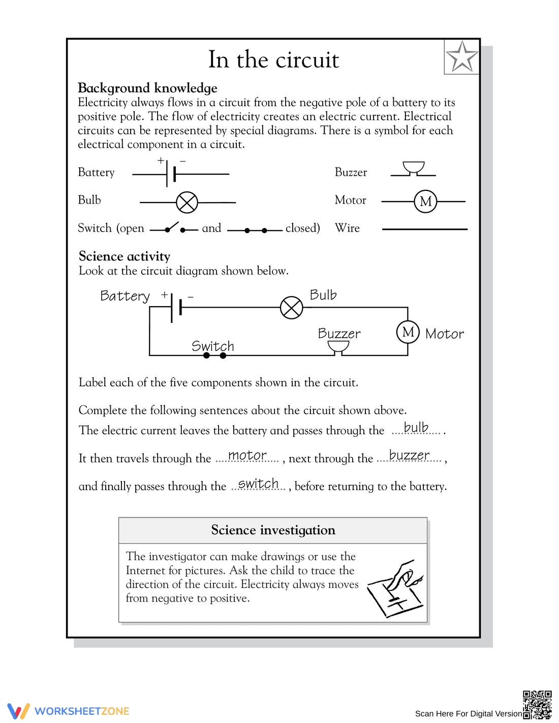 Grade 5 Electrical Circuits | Essential Printable Worksheet - Page 2
