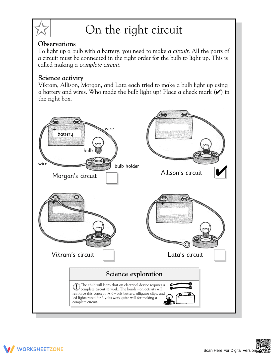 Essential Grade 1 Science: Complete Circuits Worksheet - Page 2