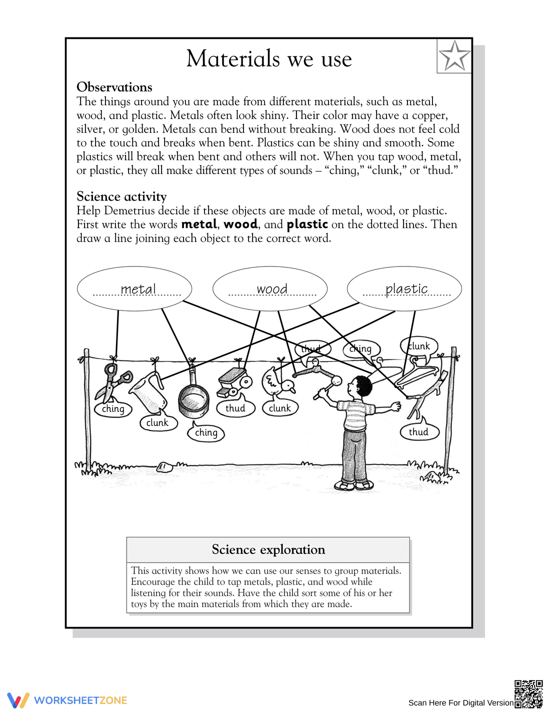 Printable Materials We Use Worksheet | Grade 1 Science - Page 2