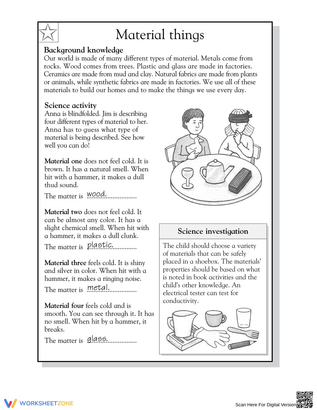 Essential Material Properties Worksheet | Grade 3 Science - Page 2