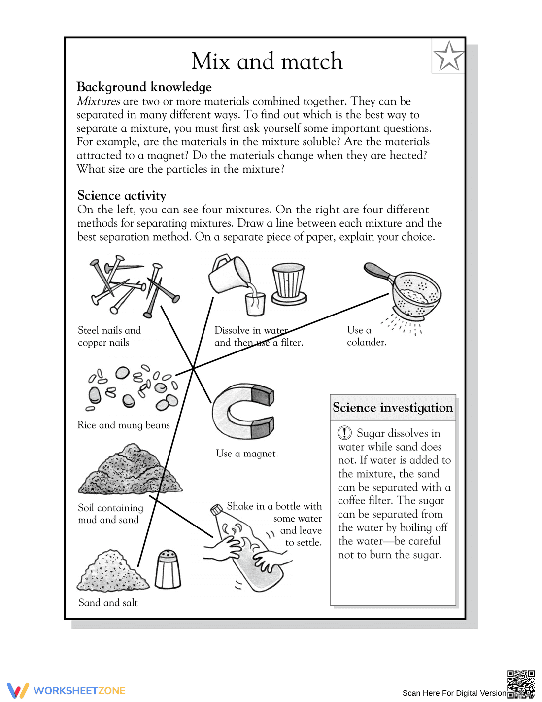Essential Grade 4 Separating Mixtures Science Worksheet - Page 2
