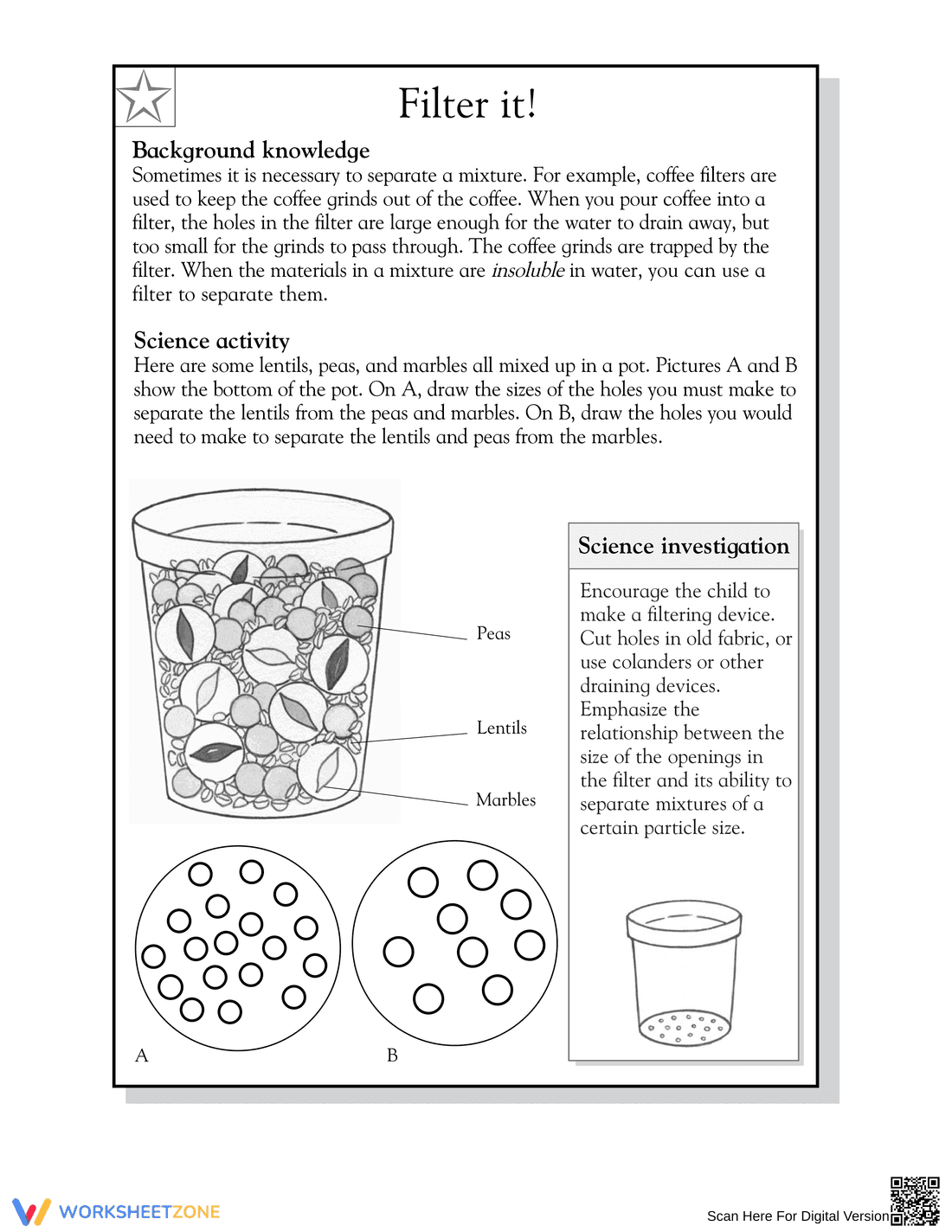 Filter It! Essential Grade 4 Science Mixture Worksheet - Page 2