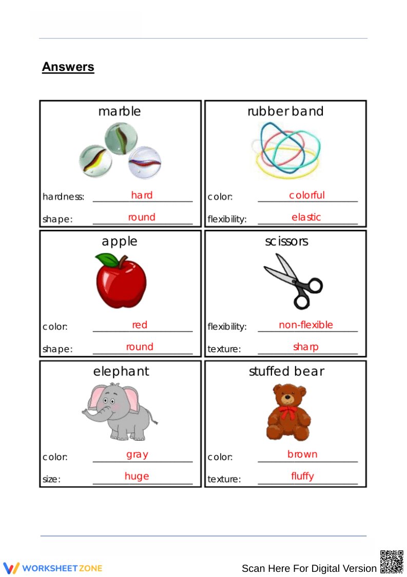 Printable Grade 2 Science: Observable Properties Worksheet - Page 2