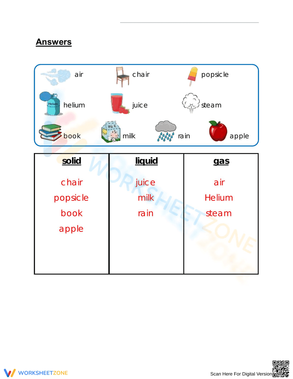 Essential Solid Liquid and Gas Worksheet | Grade 2 Science - Page 2
