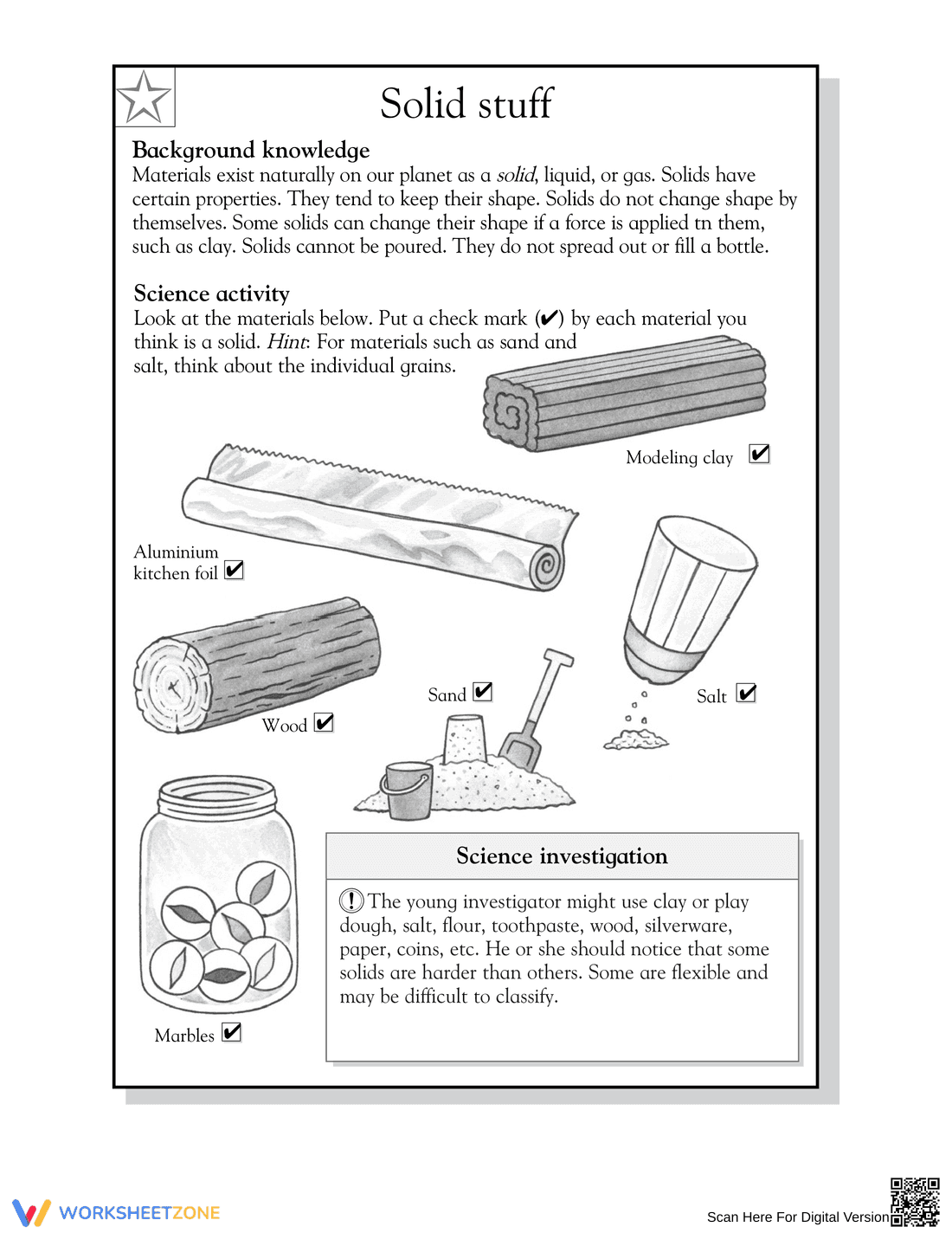 Printable Solids Worksheet | Grade 3-4 Science Essential - Page 2