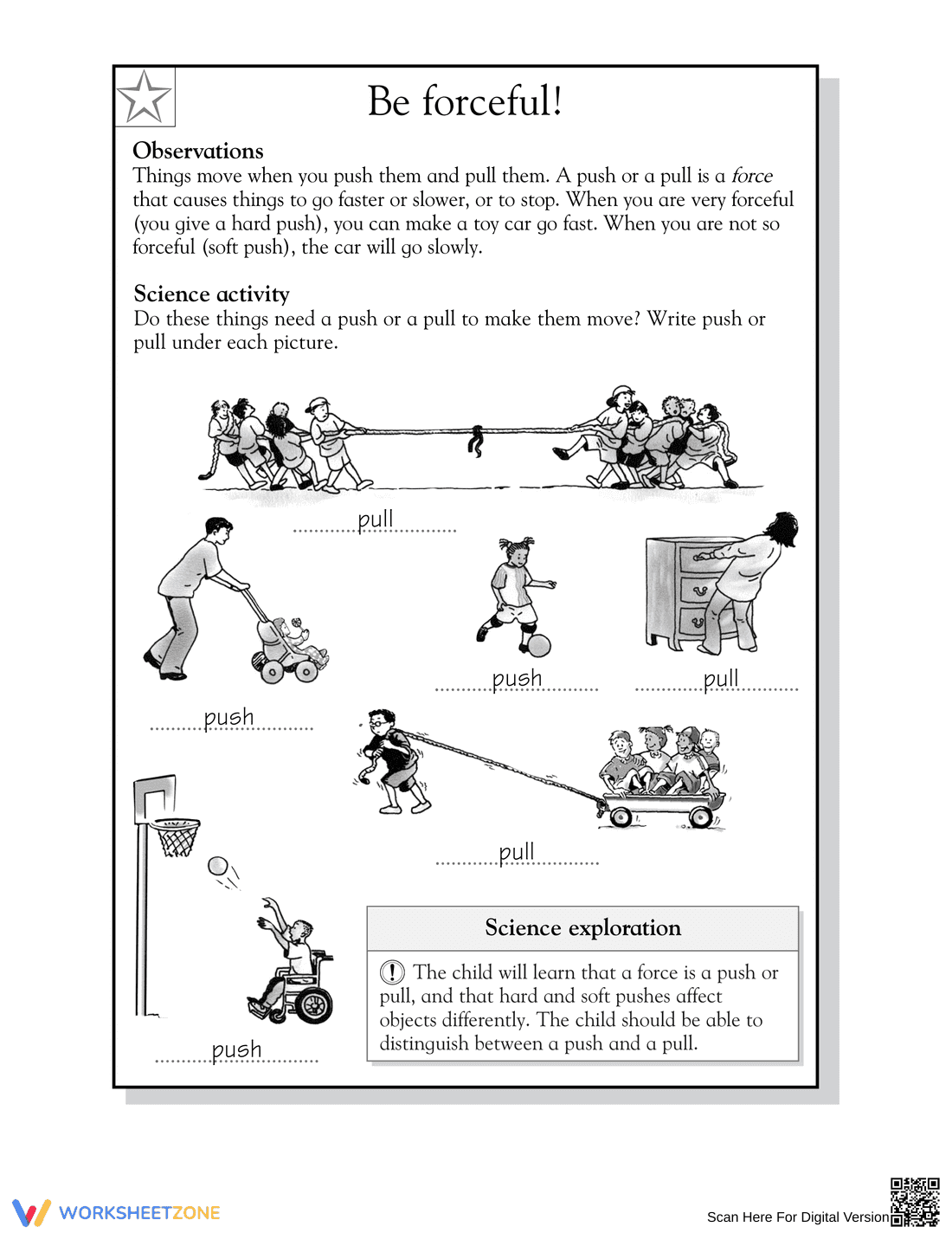 Be Forceful! Push and Pull Science Worksheet - Page 2