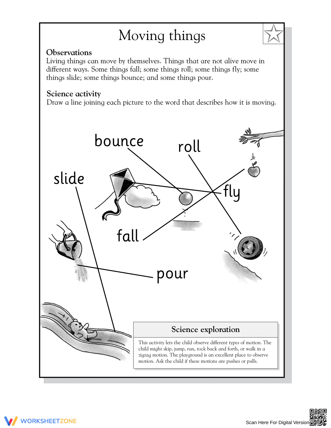 Essential Force & Motion Worksheet | Moving Things Grade 1 - Page 2