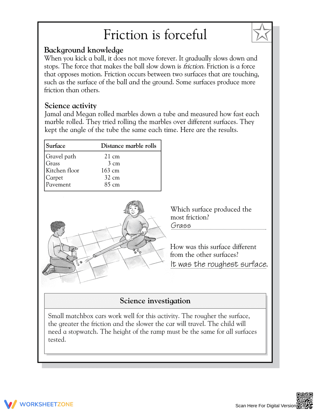 Friction is Forceful Science Worksheet | Essential Grade 3 - Page 2