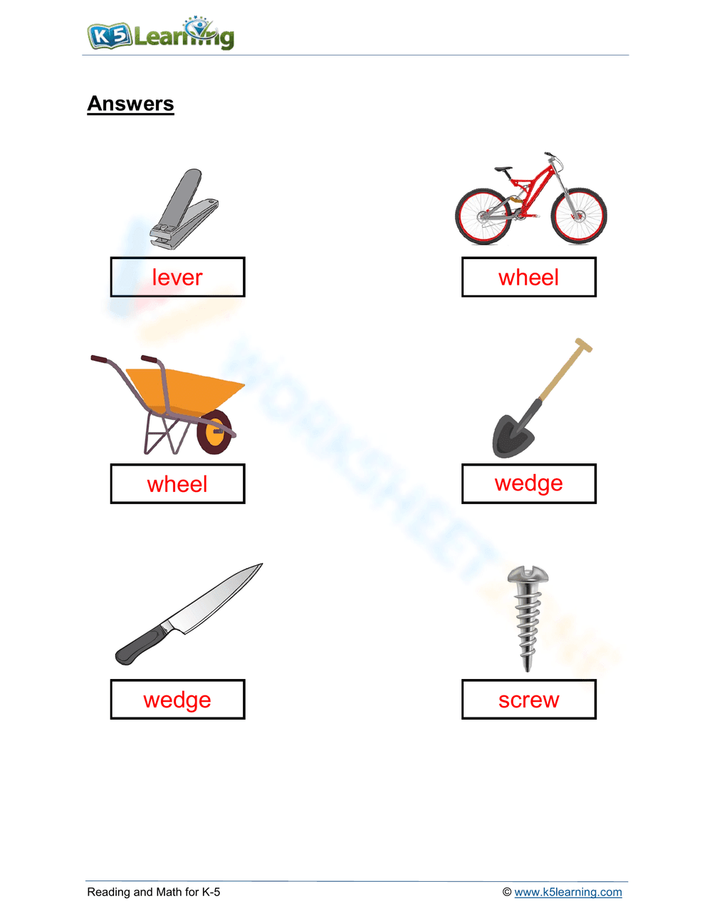 Essential Simple Machines Worksheet | Grade 1 Science - Page 2