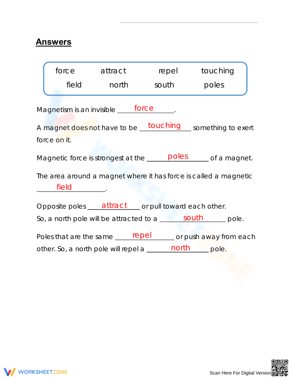Grade 3 Magnetism — Printable No-Prep Worksheet - Page 2