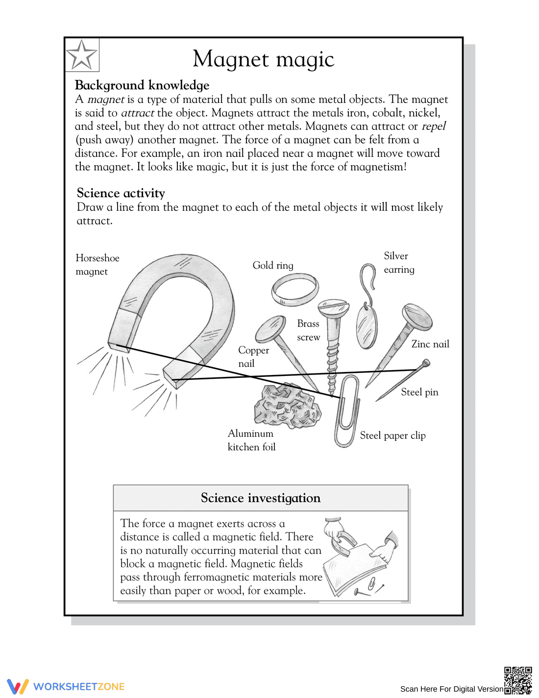 Printable Grade 3 Magnetism Worksheet: Magnet Magic - Page 2