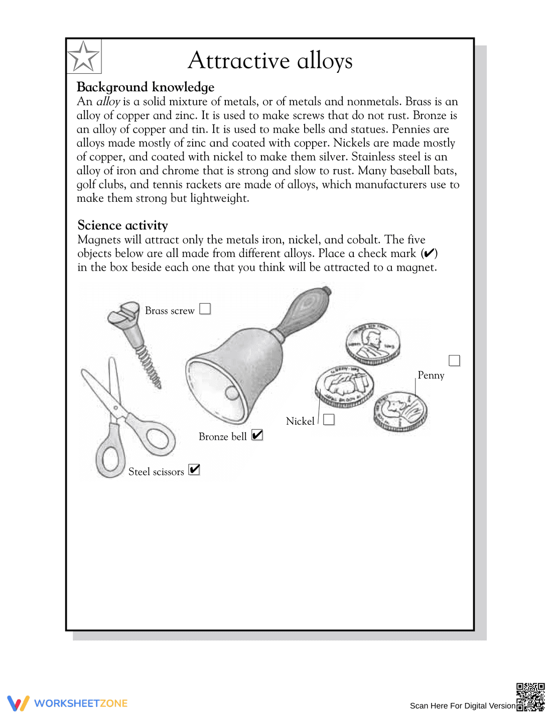 Essential Grade 3 Attractive Alloys Science Worksheet - Page 2