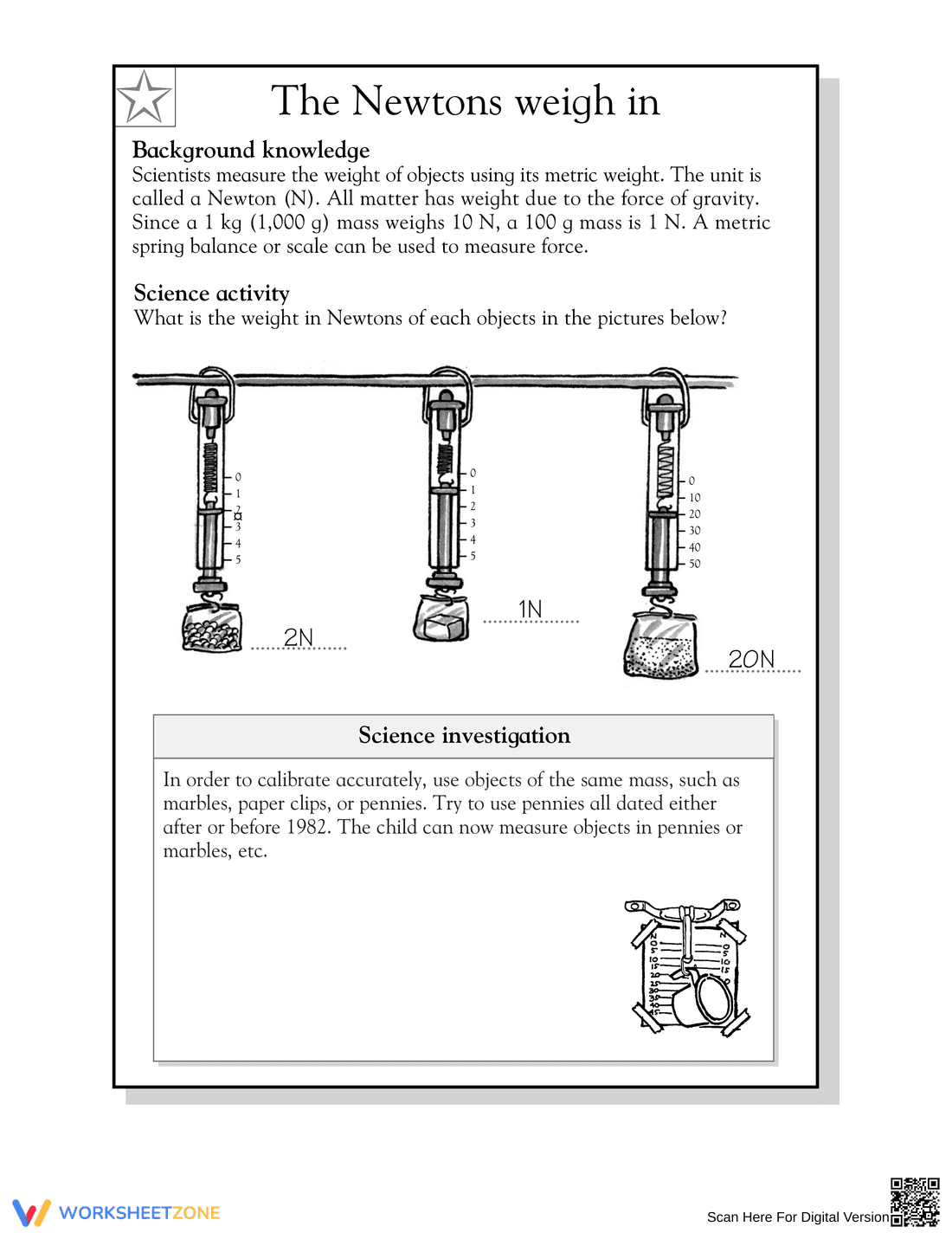 Essential Grade 5 Newton & Force Science Worksheet - Page 2