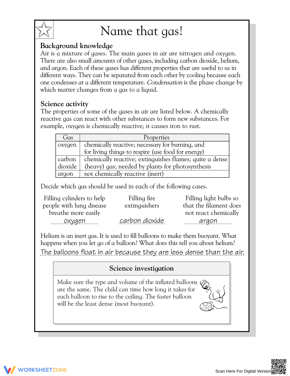 Grade 5 Properties of Gases | Essential Science Worksheet - Page 2