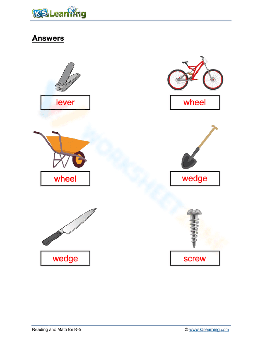 Essential Simple Machines Worksheet | Grade 1 Science - Page 2