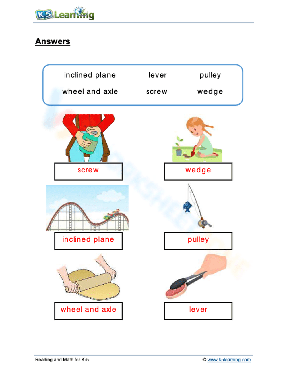 Simple Machines Practice for Kids - Grade 2 Science - Page 2