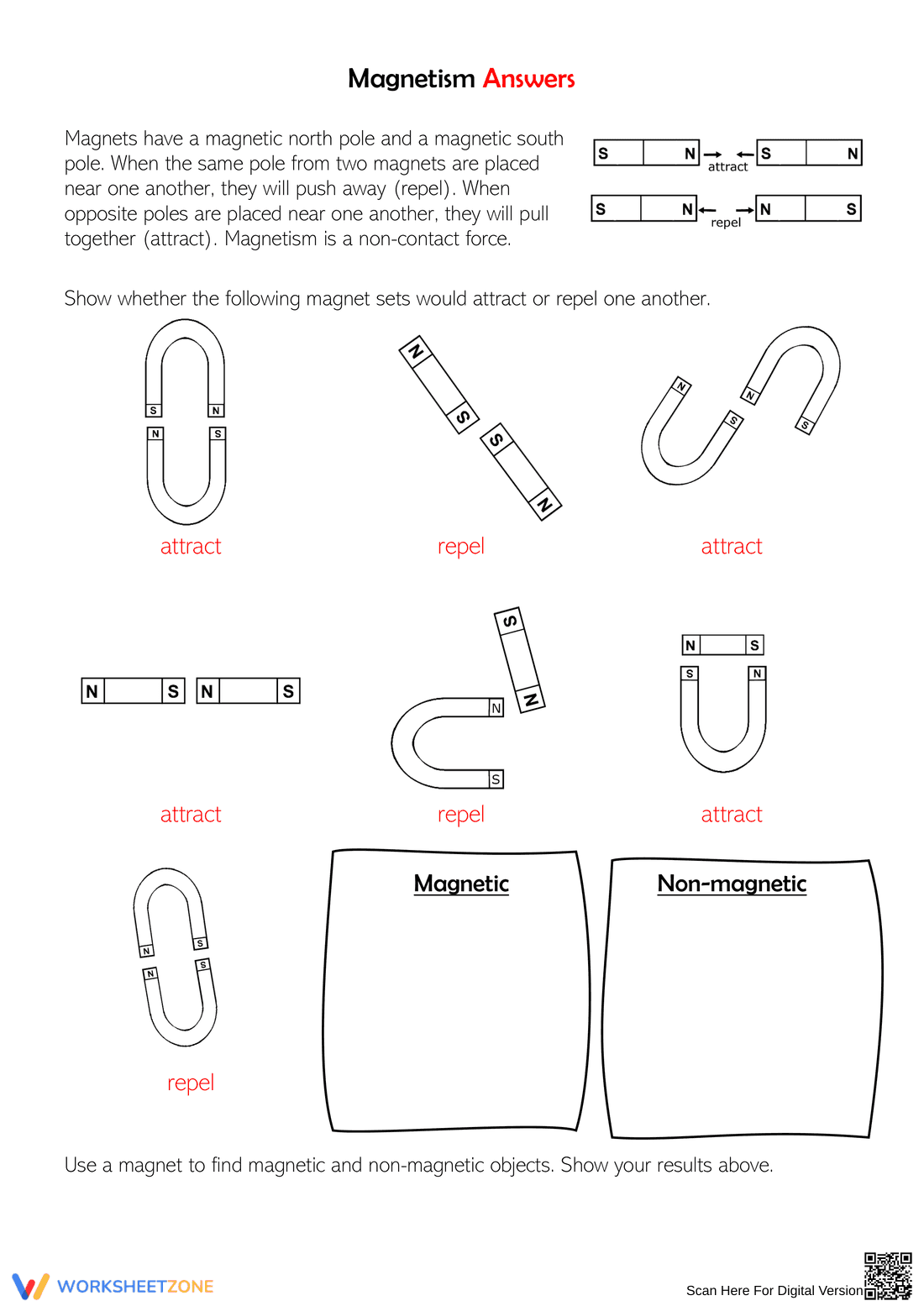 Grades 3-6 Magnetism — Printable No-Prep Worksheet - Page 2
