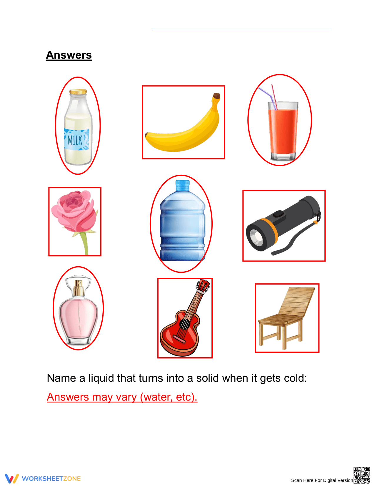 Essential Solids and Liquids Worksheet | Grade 1-2 Science - Page 2