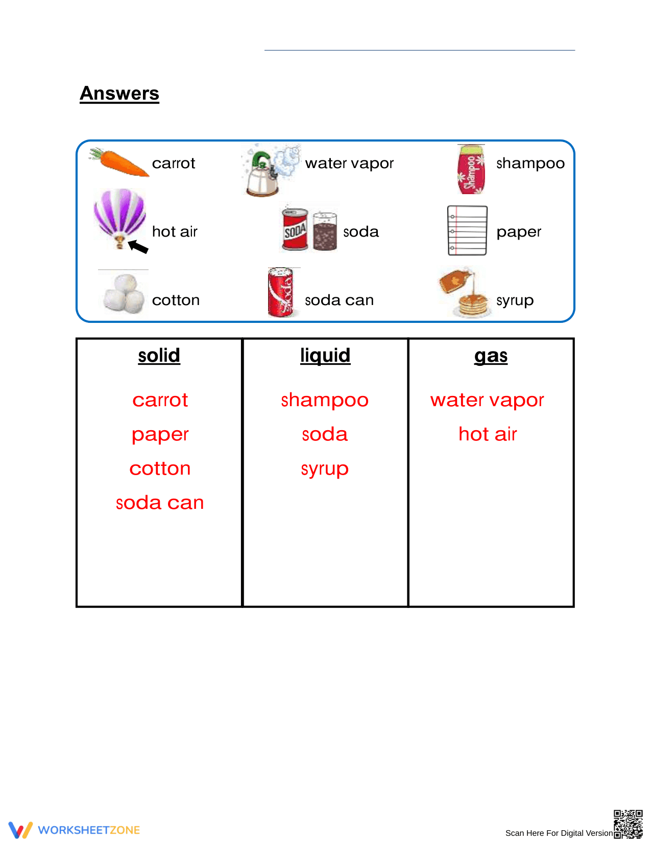 Solid, Liquid, and Gas Sorting Activity - Page 2