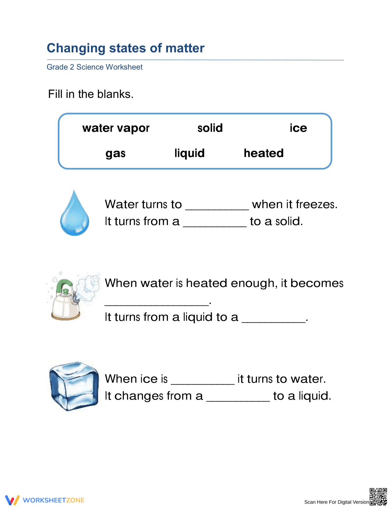 Essential Changing States of Water Worksheet | Grade 2 - Page 2