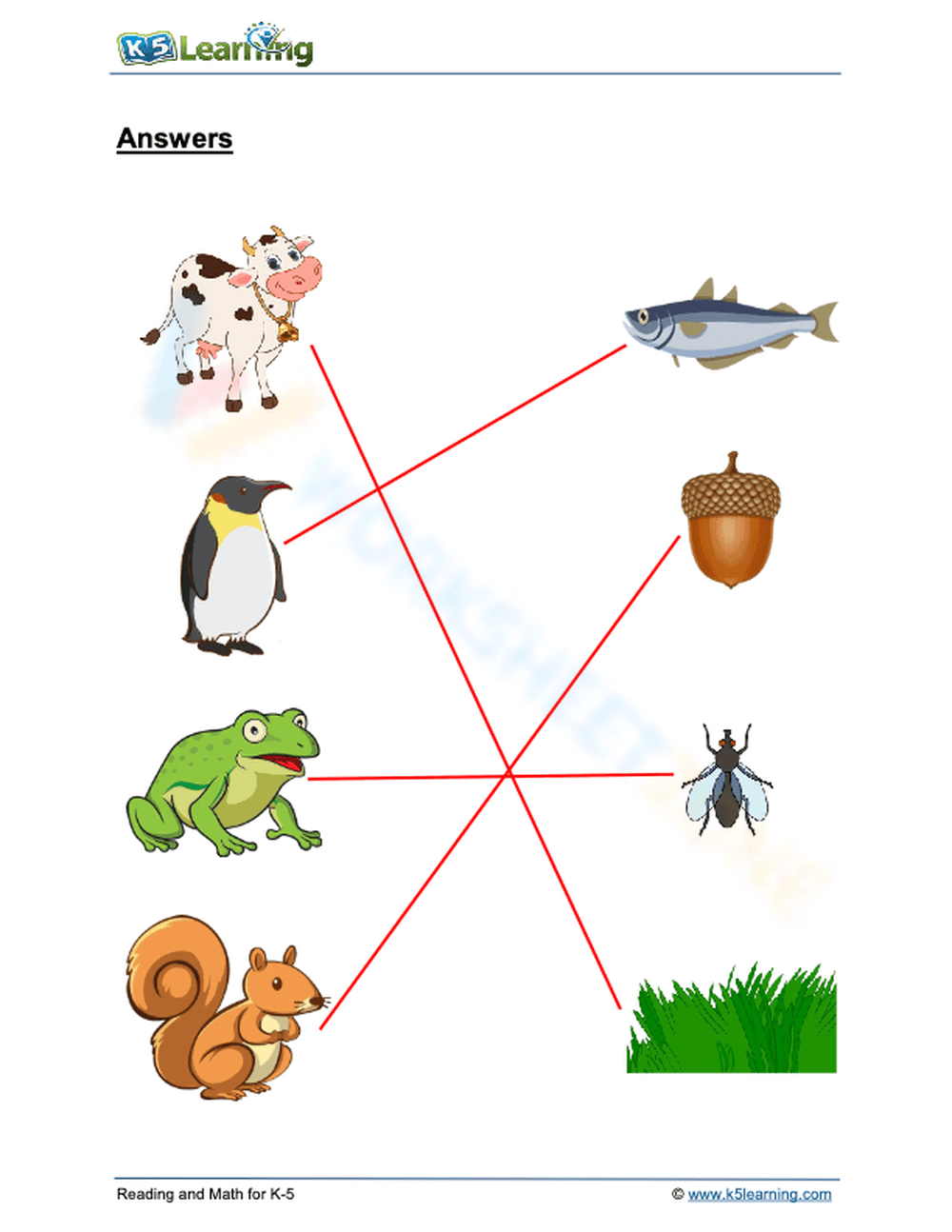 Printable What Animals Eat Worksheet | Grade 1 Science - Page 2