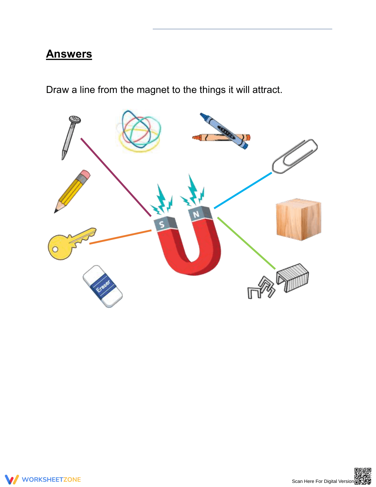 Magnets: Will it Attract? Printable Grade 3 Worksheet - Page 2