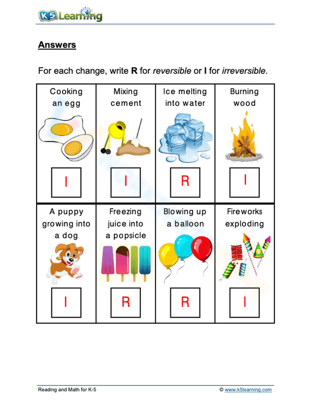 Grade 2 Reversible Changes — Printable No-Prep Worksheet - Page 2