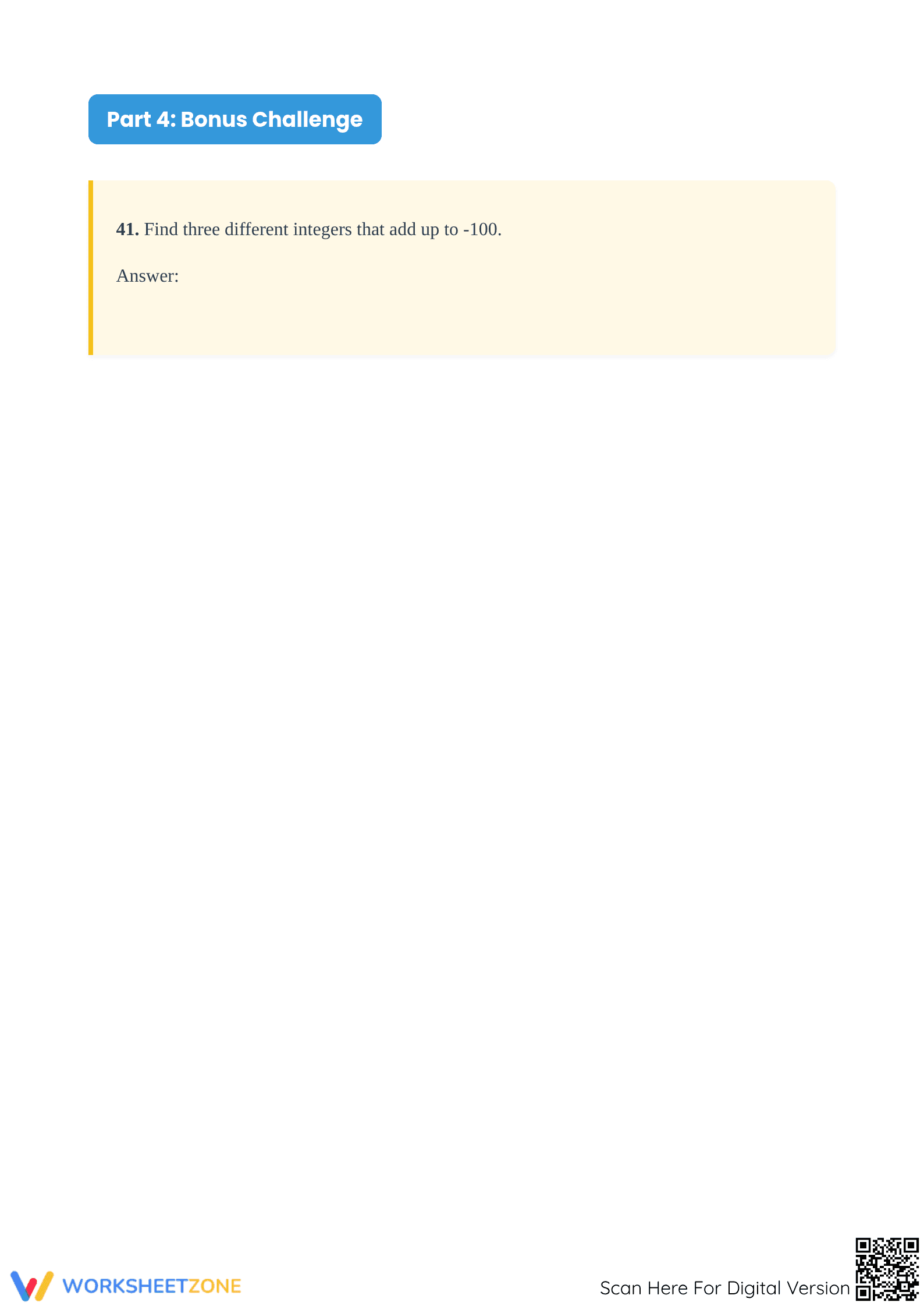 Essential Grade 5 Integer Addition Worksheet | Printable - Page 5