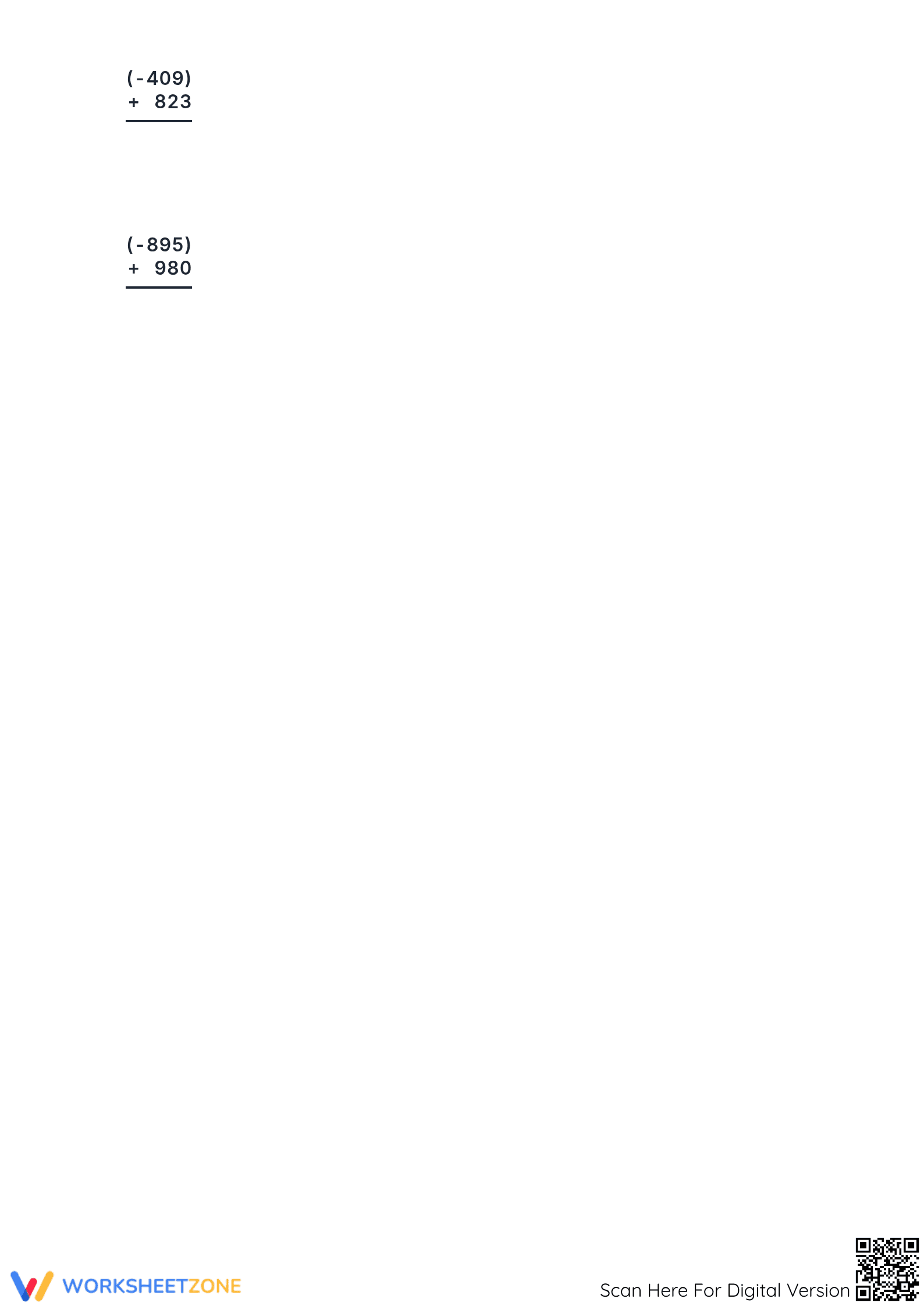 3-Digit Integer Addition Worksheet | Grade 5 Essential - Page 5