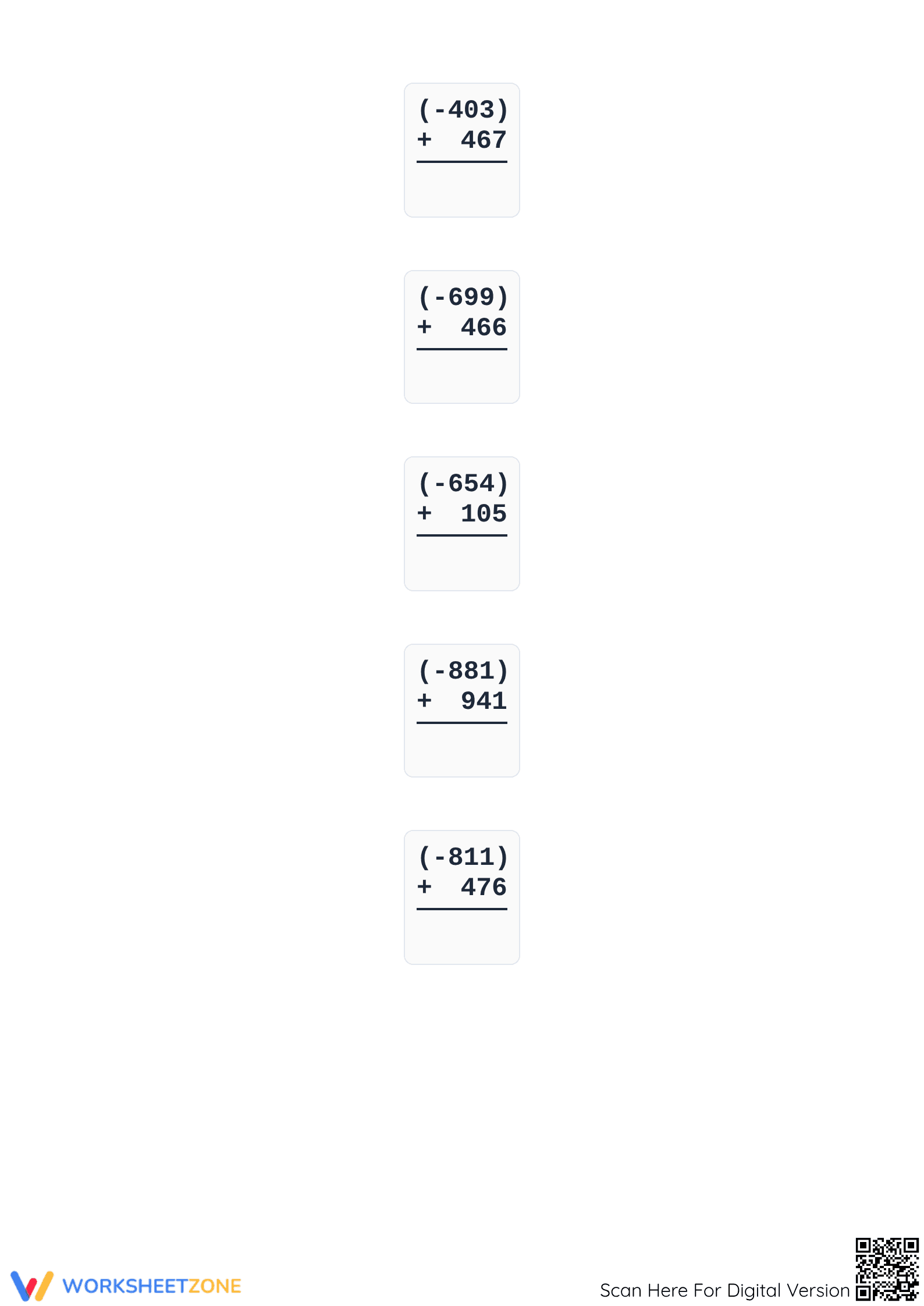 Essential 3-Digit Integer Addition Worksheet | Grade 5 Math - Page 4