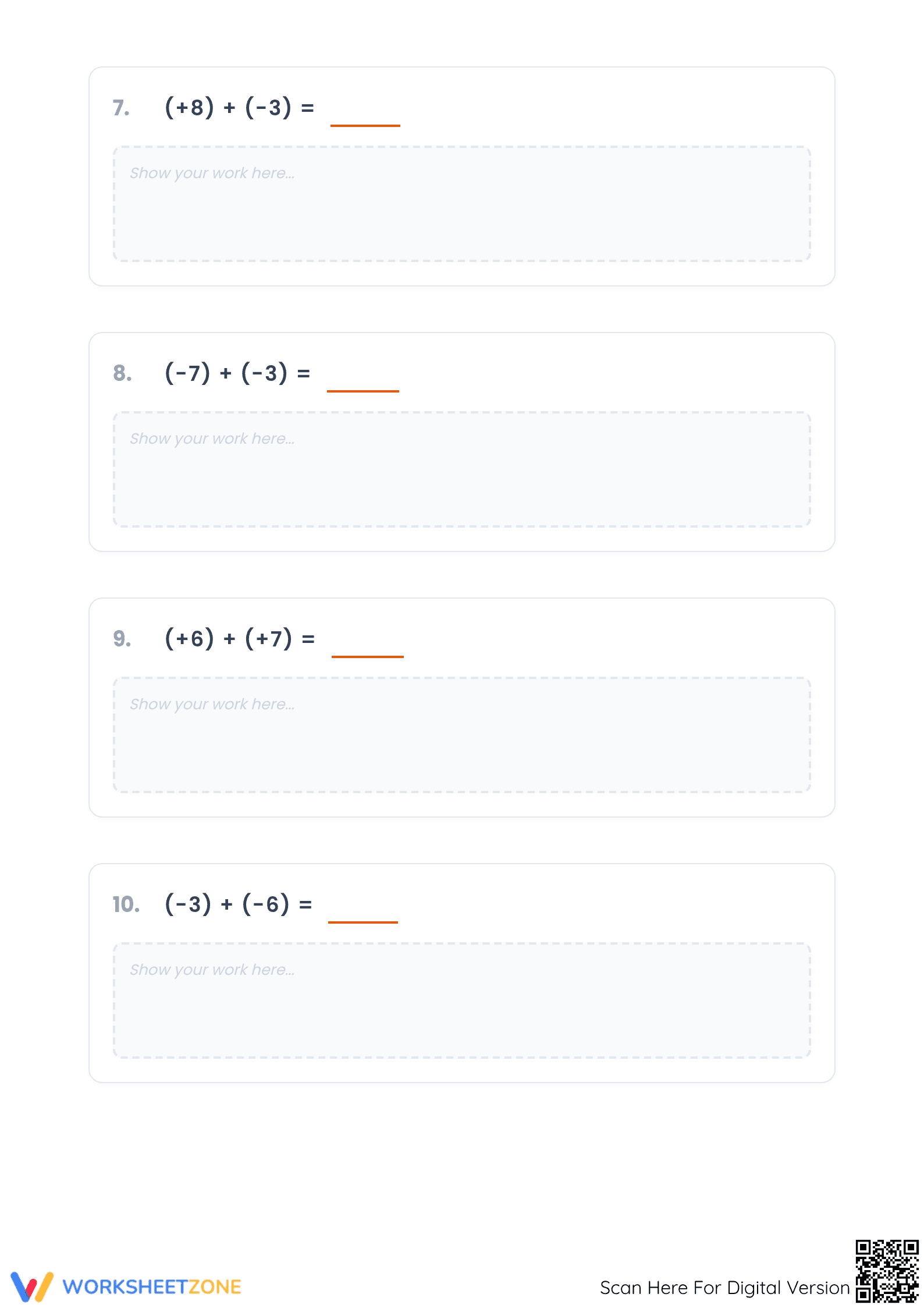 Printable Adding Integers Worksheet | Grade 5 Math Essential - Page 3