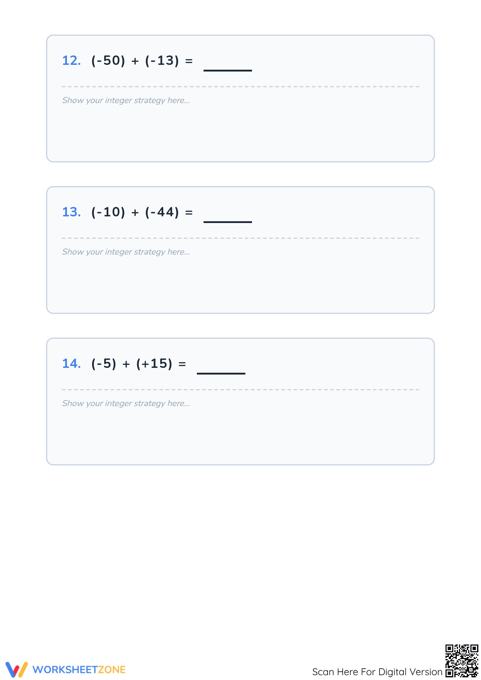 Essential Adding Integers Worksheet | Grade 5 Math - Page 5