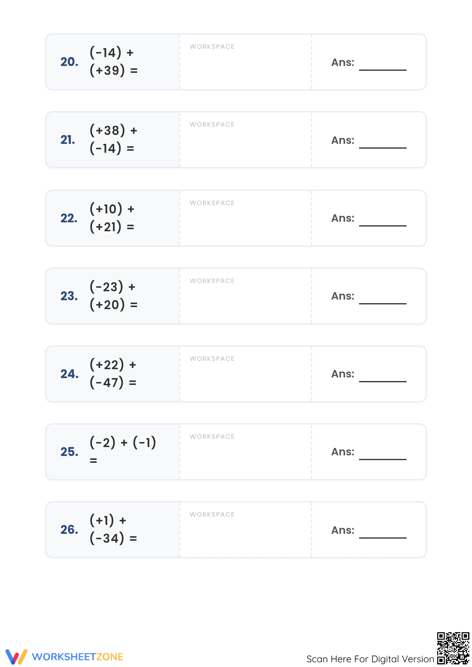 Printable Adding Integers Worksheet | Grade 5 Essential - Page 4