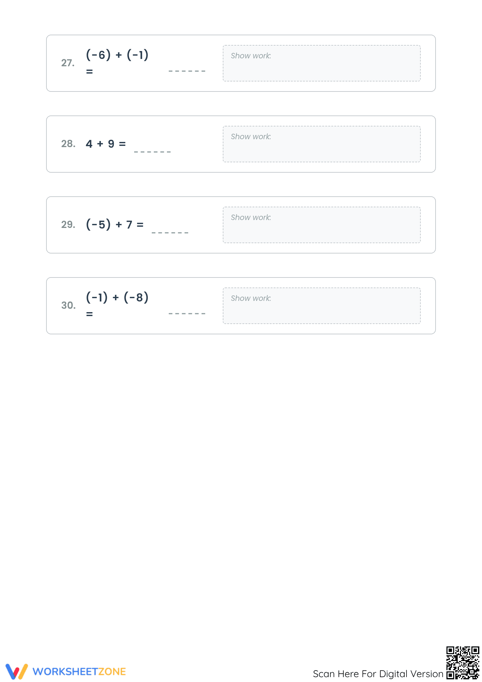 Essential Adding Integers Worksheet | Grade 5 Math - Page 5