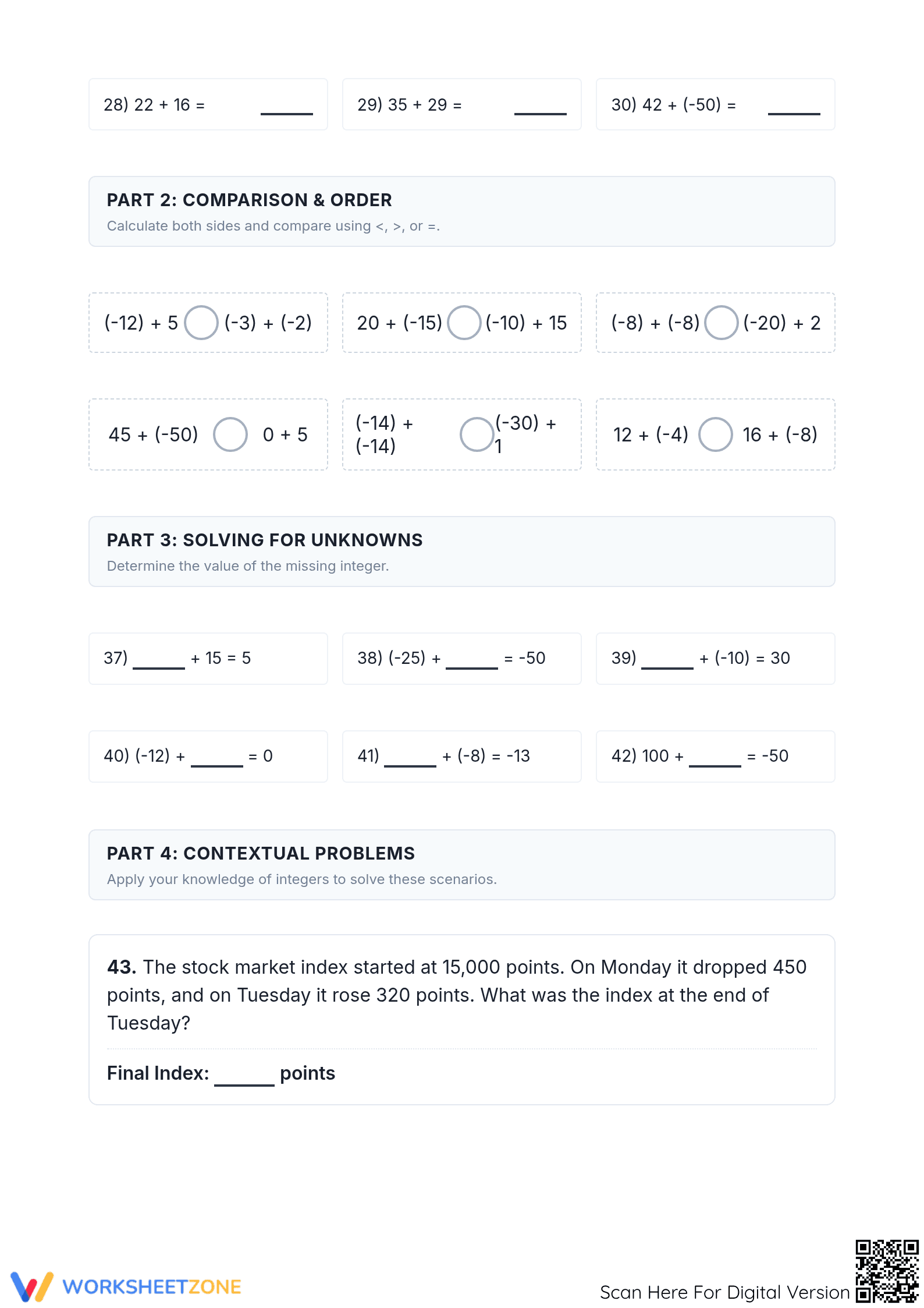 Essential Grade 7 Integer Addition Worksheet: CCSS 7.NS.A.1 Aligned - Page 2