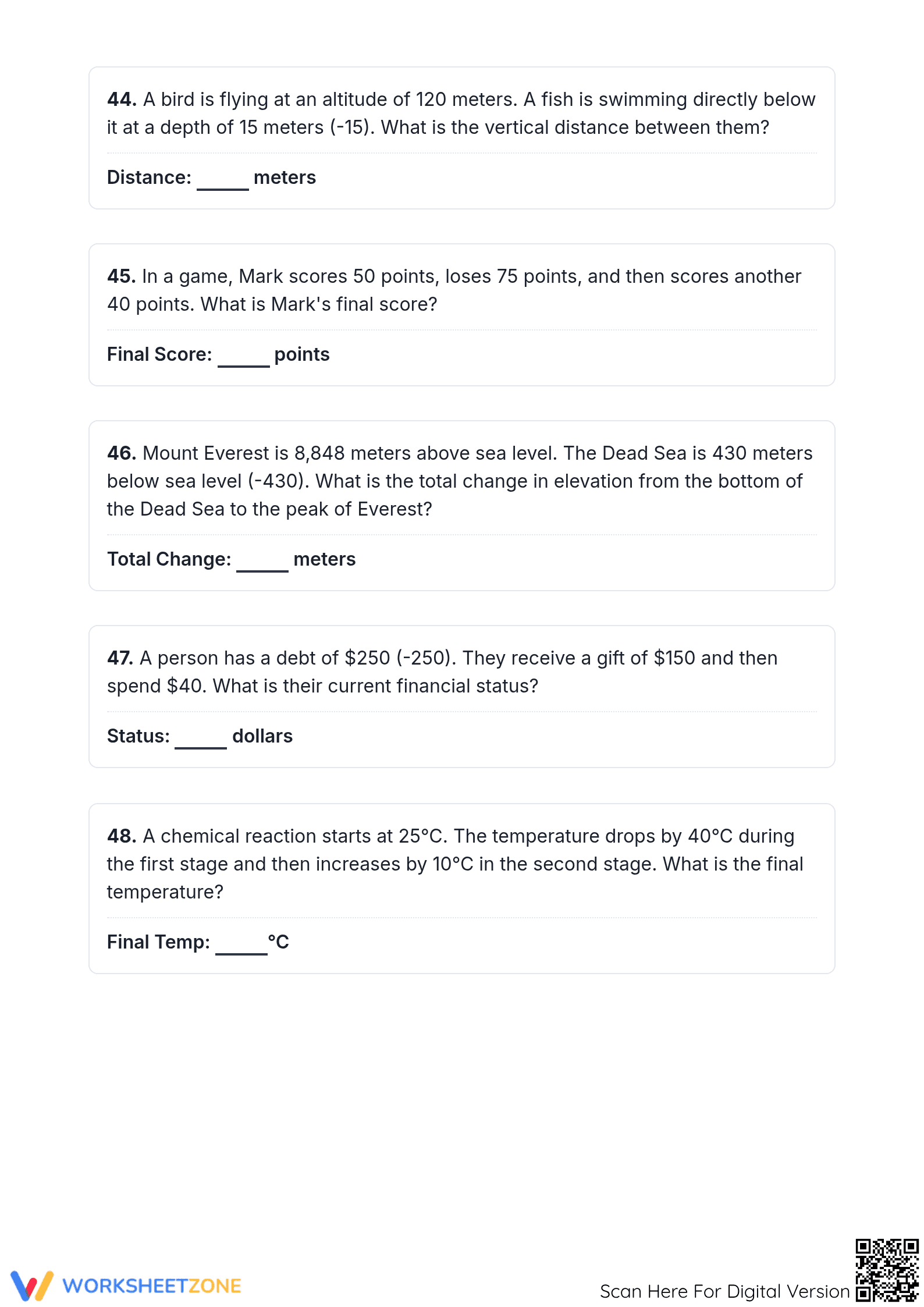 Essential Grade 7 Integer Addition Worksheet: CCSS 7.NS.A.1 Aligned - Page 3