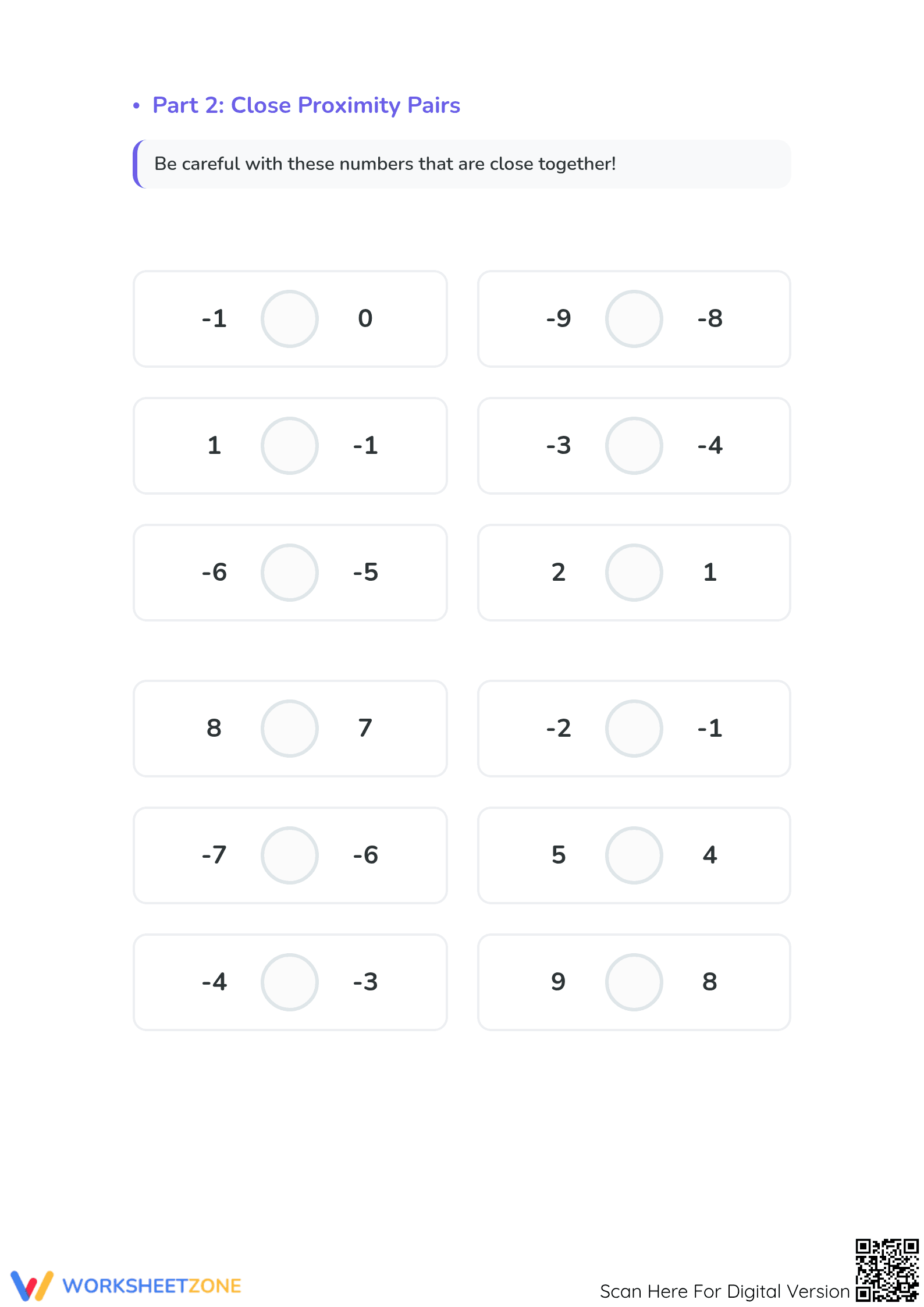 Essential Comparing Integers Worksheet | Grade 5 Math - Page 2