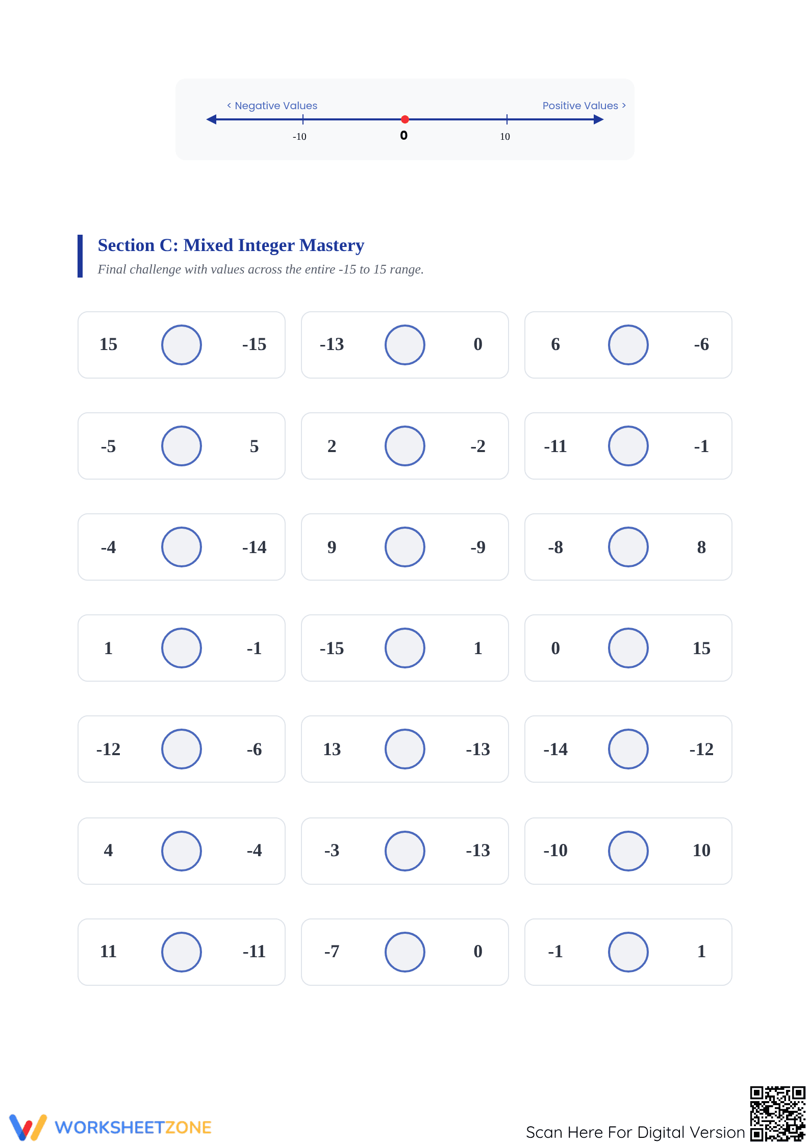 Comparing Integers Worksheet | Essential Grade 5 Math - Page 2
