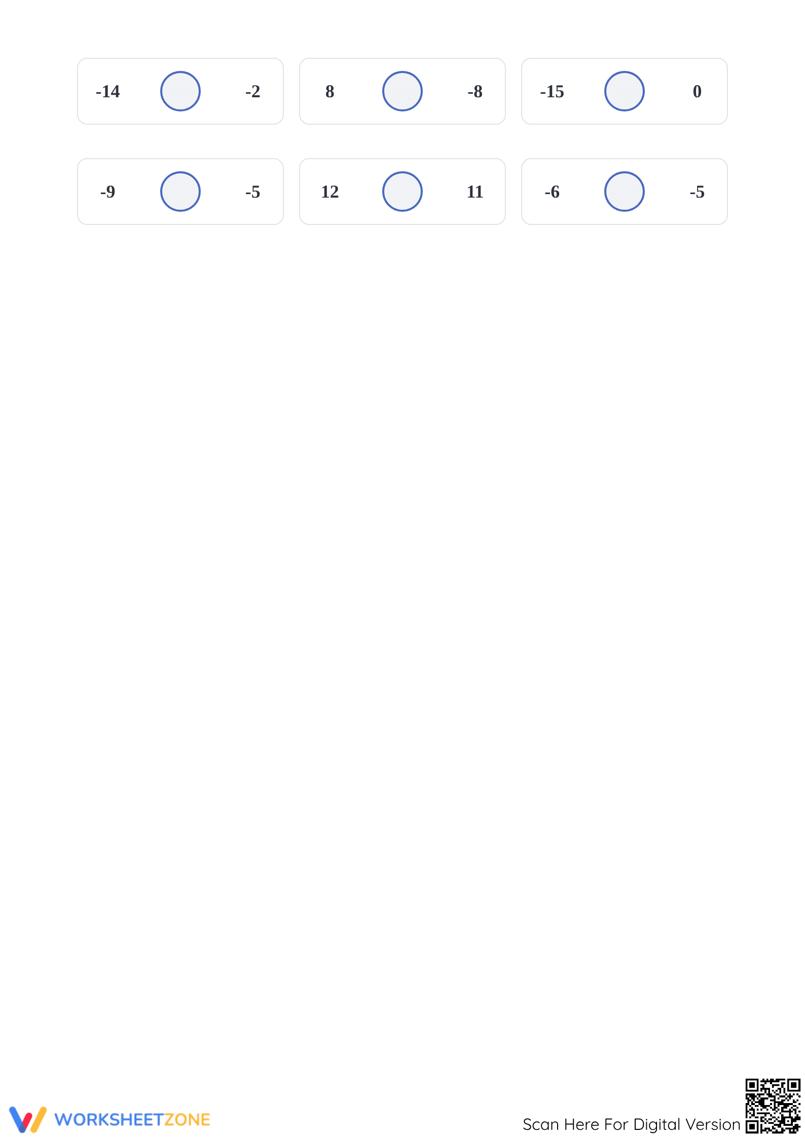 Comparing Integers Worksheet | Essential Grade 5 Math - Page 3