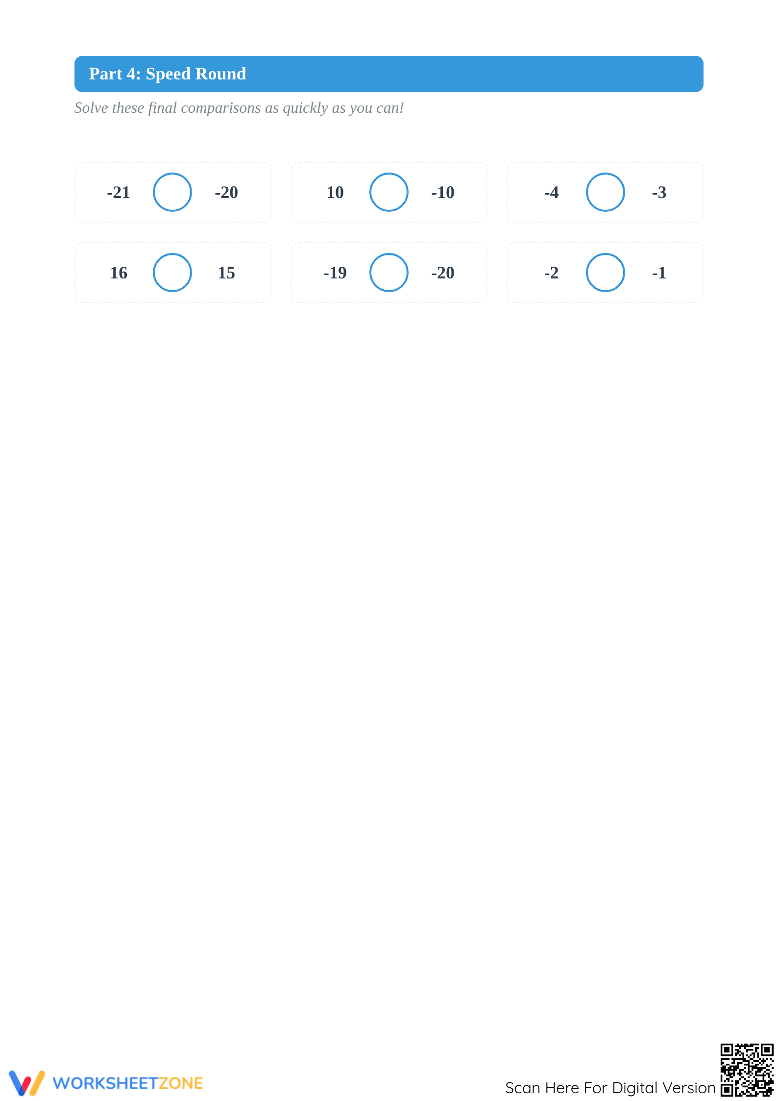 Printable Integer Comparison Worksheet | Grade 5 Math Master - Page 3