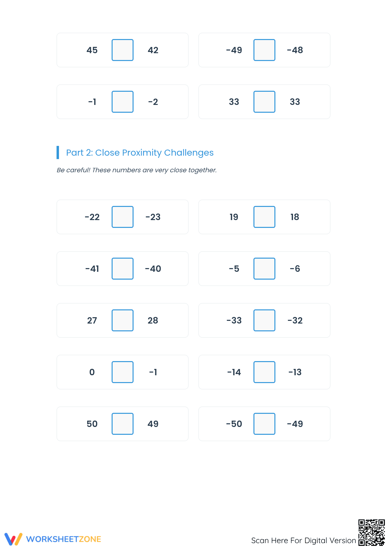 Essential Comparing Integers Worksheet | Grade 5 Math - Page 2