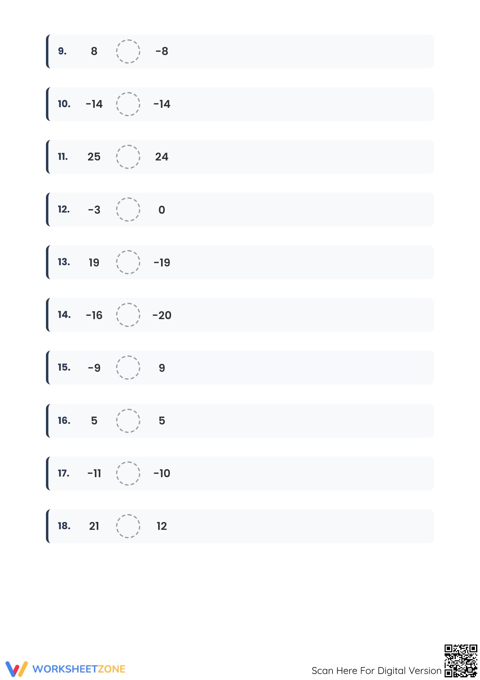 Ready-to-Use Integers Worksheet | Grade 5 Math - Page 2