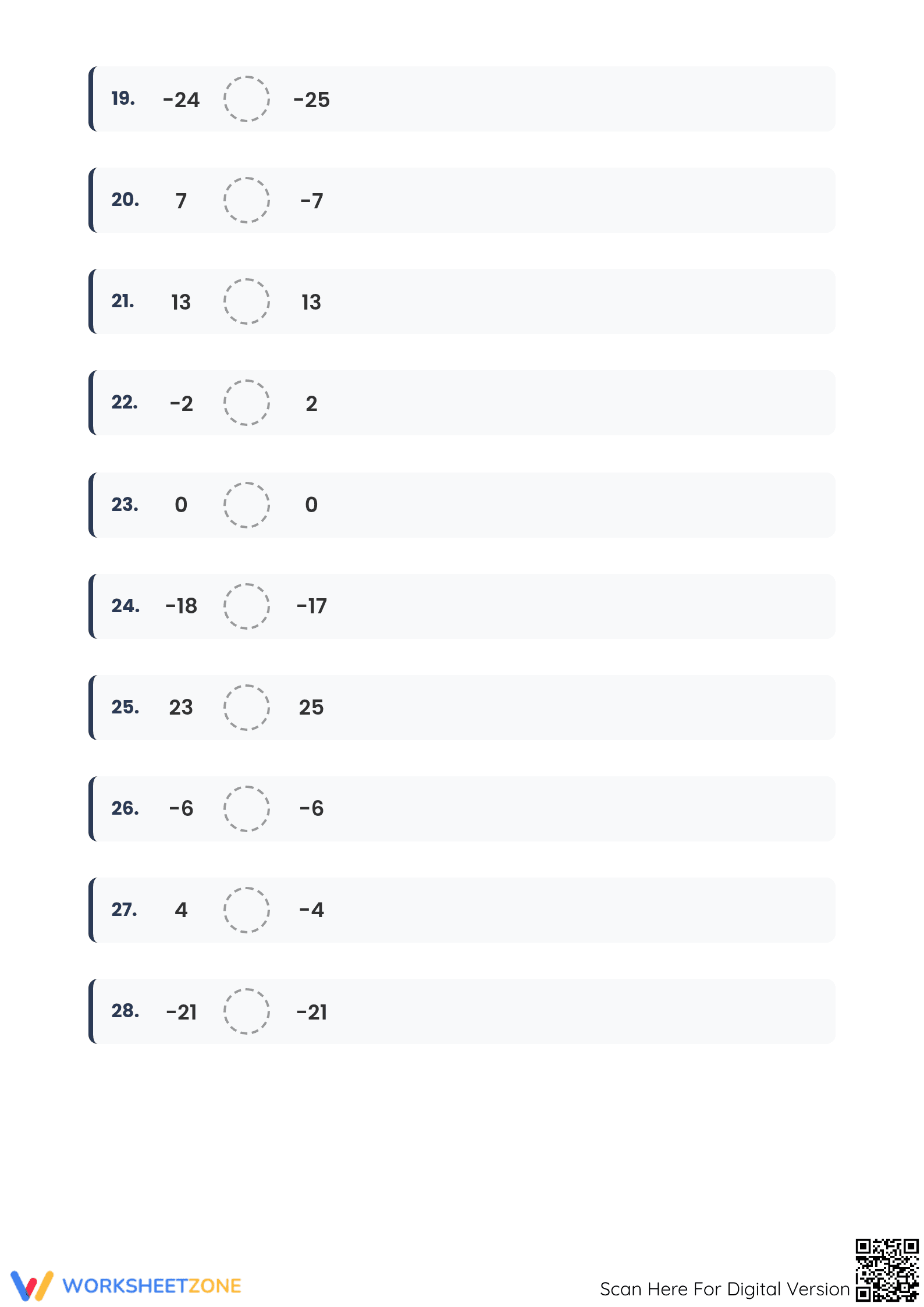 Ready-to-Use Integers Worksheet | Grade 5 Math - Page 3